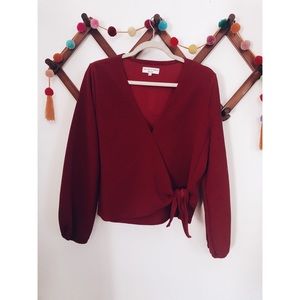 Madewell Texture & Thread Crepe Wrap Top